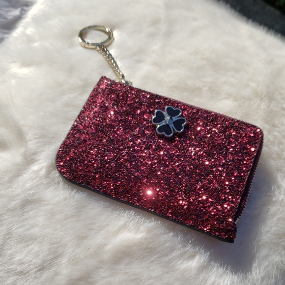 ♠️NWT♠️KATE SPADE BLACK CHERRY GLITTER WALLET - Picture 2 of 6